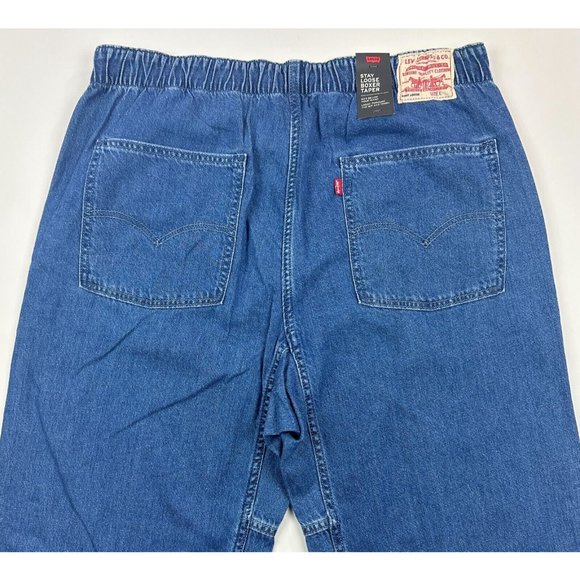 Levi's Premium Stay Loose Boxer Taper Denim Hemp Mens Medium Jeans Chill Tech - Picture 11 of 12